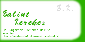 balint kerekes business card