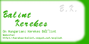 balint kerekes business card
